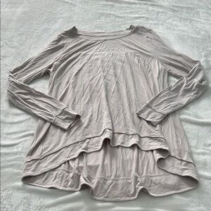 Elegant Cream Long Sleeve Women's Top